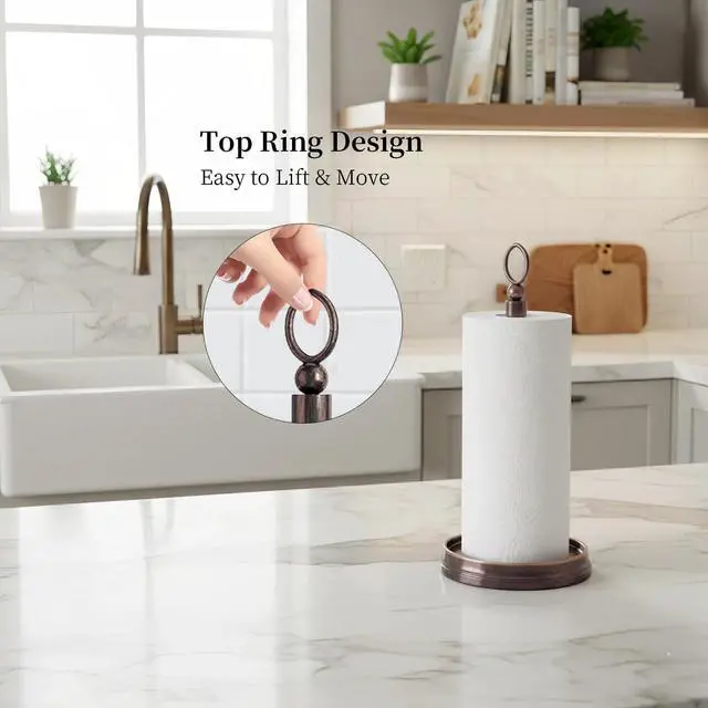 Alt view image 2 of 6 - Paper Towel Holder Steel Paper Holder countertopBlack Paper Towel Holder for Kitchen Countertops, Bars & Dining Tables,Fits Standard & Jumbo Rolls, Oil Rubbed Bronze