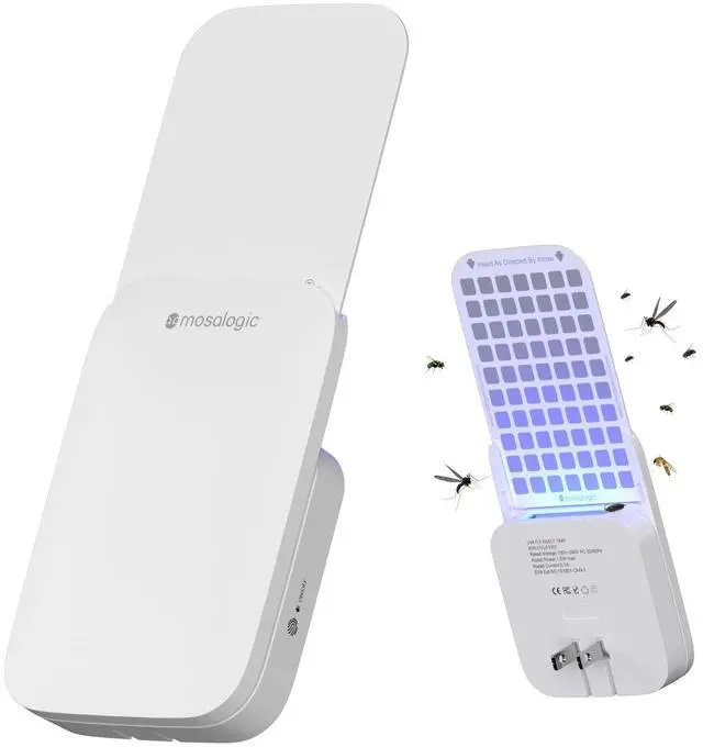 Main image of Fruit Fly Traps for House Use Gnat Trap Flying Insect Trapper Plug-in Mosquito Killer Indoor Gnat Moth Catcher Fly Tapper with Night Light UV Attractant Catcher for Home Office White-1PACK