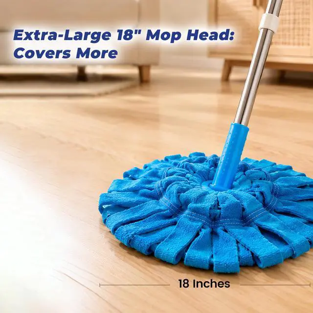Alt view image 2 of 5 - Self-Wringing Twist Mop, Microfiber Floor Mop with 2 Heads