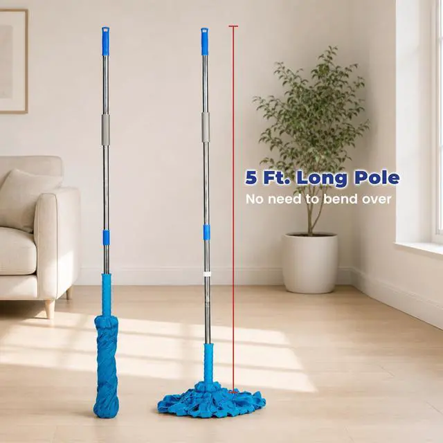 Alt view image 4 of 5 - Self-Wringing Twist Mop, Microfiber Floor Mop with 2 Heads
