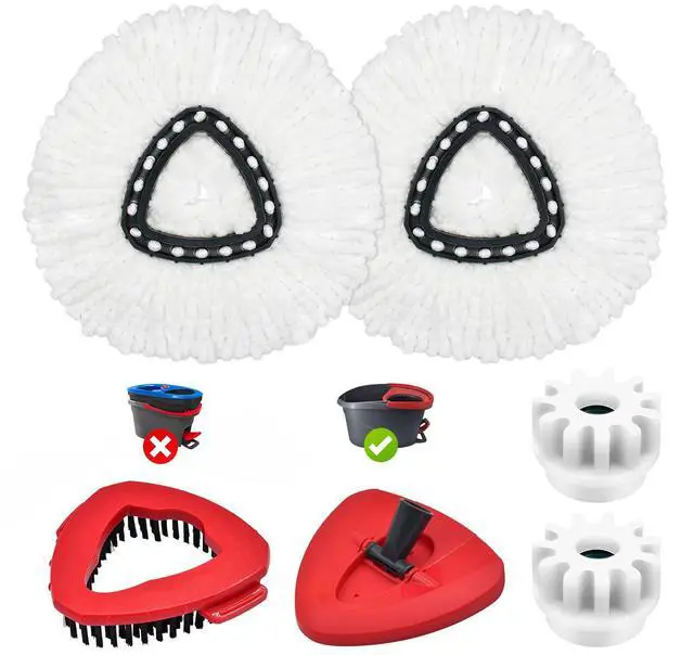 Main image of Mop Heads Replacements for Ocedar, Mop Replace Heads for O Cedar, Spin Mops Replacement Head for O-Cedar Easywring 1-Tank System, Includes Microfiber Refills, Scrub Brush, Pedal Bearing Replacement