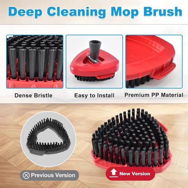 Alt view image 4 of 7 - Mop Heads Replacement for Ocedar Mop Replace Heads for O Cedar RinseClean 2 Tank Spin Mop Include 2 Pack Microfiber Mop Refills 1 Green Chenille Head 1 Upgrade Scrubber Brush & 1 Mop Base