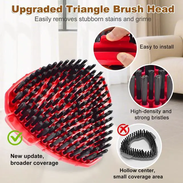 Alt view image 6 of 7 - Mop Heads Replacements for O Cedar EasyWring 1 Tank,Spin Mops Replace Heads for OCedar,Includes 3 Microfiber MOp Refills,1 Upgrade Scrubber Brushes and 1 Base for Deep Cleaning Machine Washable