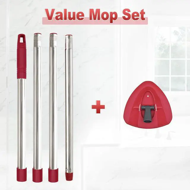 Alt view image 2 of 7 - Mop Handle for Ocedar, Mop Handle for O Cedar, Spin Mop Replacement Handle for O Cedar, 4-Section Spin Mop Handles and Base for Ocedar, 30" to 58" Mop Stick Pole Handle and Base for Ocedar Spin Mop