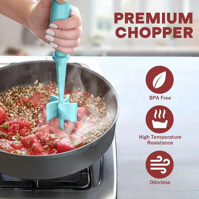 Alt view image 5 of 7 - 2Pack Meat Chopper Upgrade Hamburger Smasher, Masher for Ground Beef
