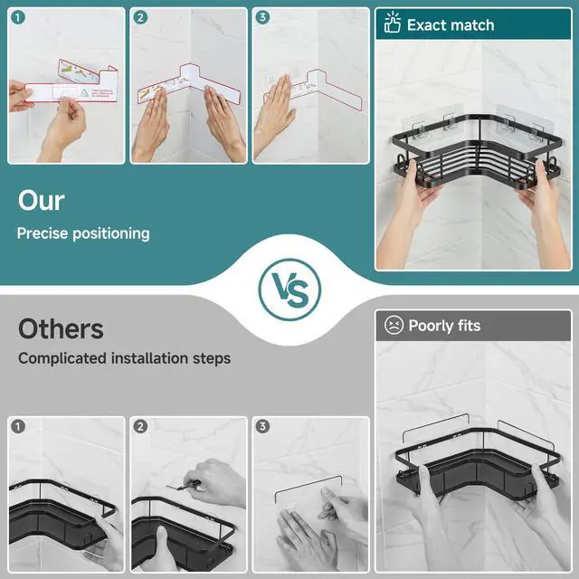 Alt view image 7 of 7 - Corner Shower Caddy 3-Pack, Advanced Rustproof Design&Stable Storage