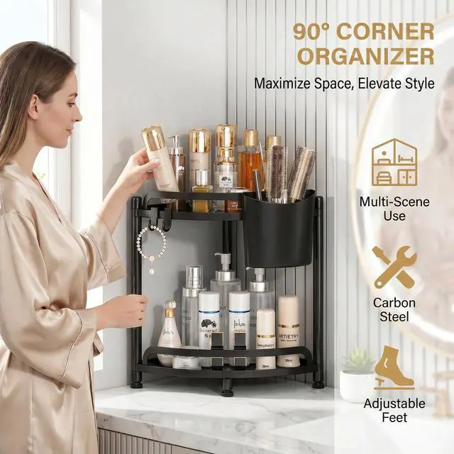 Alt view image 2 of 7 - Bathroom Counter Organizer, Vanity Countertop Storage