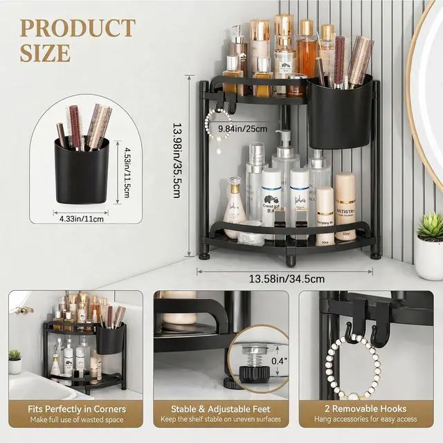 Alt view image 3 of 7 - Bathroom Counter Organizer, Vanity Countertop Storage