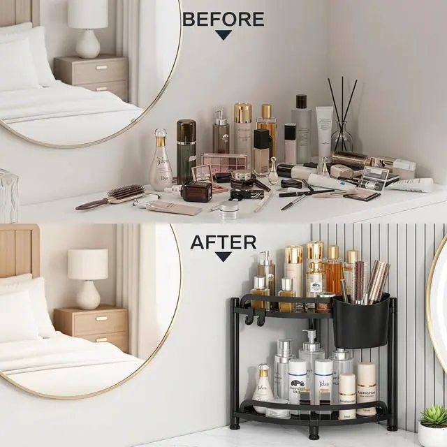 Alt view image 4 of 7 - Bathroom Counter Organizer, Vanity Countertop Storage