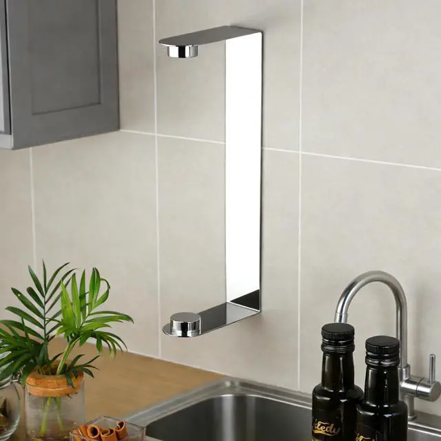 Alt view image 5 of 6 - Self Adhesive Paper Towel Holder - Wall Mount Paper Roll Holder Under Cabinet, Polished SUS 304 Papertowel Holders, Stainless Steel, No Drilling (Polished Silver)
