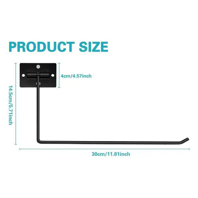 Alt view image 2 of 7 - 2Pack Under Cabinet Paper Towel Holder - Self-Adhesive or Drilling Wall-Mounted Paper Towel Rack for Kitchen, Bathroom, and RV Stainless Steel, Fits Mega Paper Towel Rolls 11.02 in (2Pack 11.02IN)