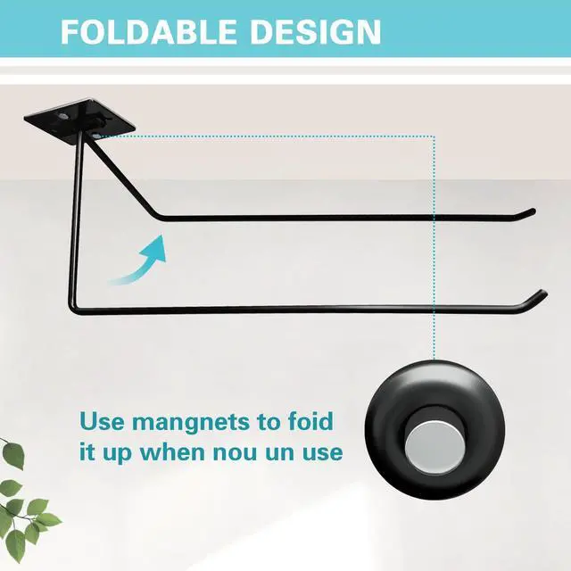 Alt view image 5 of 7 - 2Pack Under Cabinet Paper Towel Holder - Self-Adhesive or Drilling Wall-Mounted Paper Towel Rack for Kitchen, Bathroom, and RV Stainless Steel, Fits Mega Paper Towel Rolls 11.02 in (2Pack 11.02IN)
