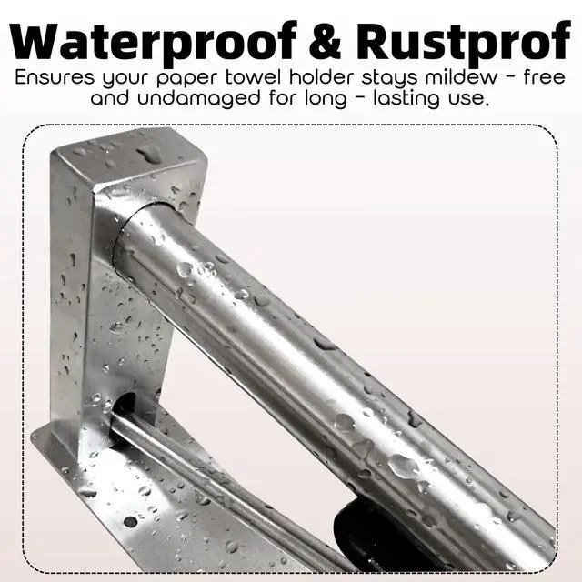 Alt view image 6 of 7 - Under Cabinet Paper Towel Holder, One-Hand Tear Kitchen Paper Towel Holder