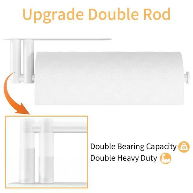 Alt view image 2 of 7 - Paper Towel Holder Under Cabinet, Self-Adhesive Paper Towel Rack