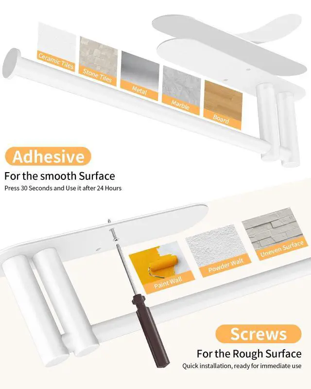 Alt view image 5 of 7 - Paper Towel Holder Under Cabinet, Self-Adhesive Paper Towel Rack