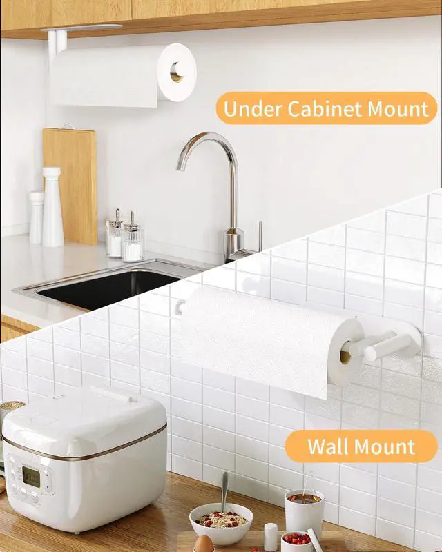 Alt view image 6 of 7 - Paper Towel Holder Under Cabinet, Self-Adhesive Paper Towel Rack