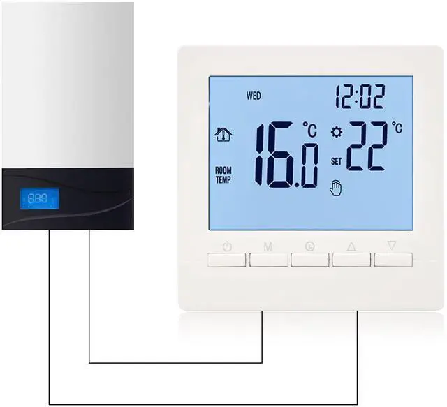 Alt view image 3 of 6 - Week Programmable Thermostat, Digital LCD Display 0-95