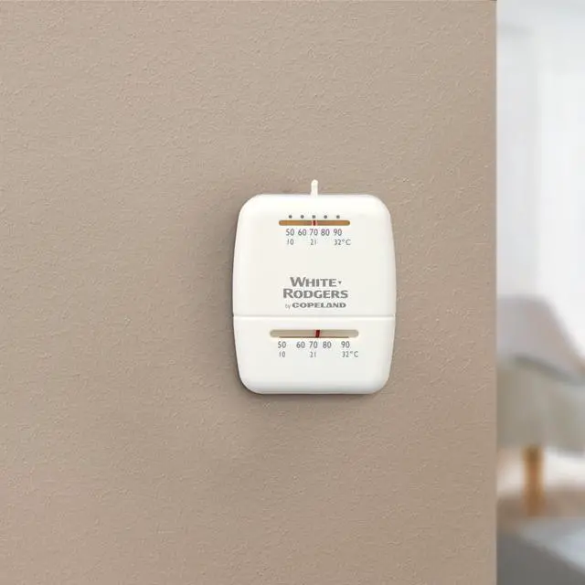 Alt view image 4 of 5 - Emerson Thermostats 1C21-101 Mechanical Cool Only Thermostat, White