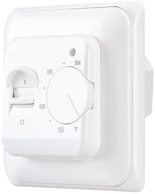 Alt view image 4 of 6 - Home Nonprogrammable Thermostats, Radiant Floor Heating Temperature Manual Controller 110-120V AC 16A 4 Wire (Degrees Fahrenheit °F)