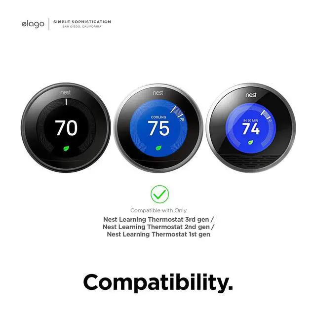 Alt view image 3 of 7 - Wall Plate Cover for Google Nest Learning Thermostat