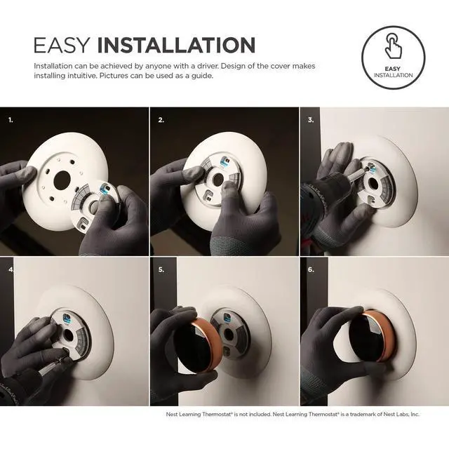 Alt view image 5 of 7 - Wall Plate Cover for Google Nest Learning Thermostat