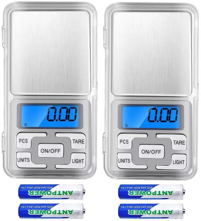 Main image of 2pcs High Accuracy Mini Electronic Digital Pocket Scale Jewelry Weighing Balance Portable 500g/0.01g Counting Function Blue LCD g/tl/oz/ct