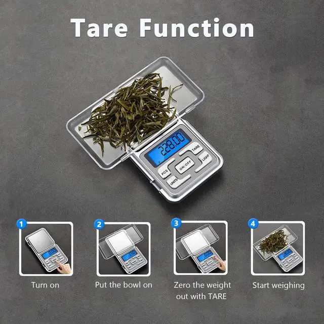 Alt view image 5 of 7 - 2pcs High Accuracy Mini Electronic Digital Pocket Scale Jewelry Weighing Balance Portable 500g/0.01g Counting Function Blue LCD g/tl/oz/ct