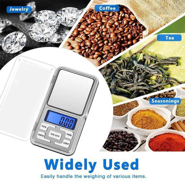 Alt view image 7 of 7 - 2pcs High Accuracy Mini Electronic Digital Pocket Scale Jewelry Weighing Balance Portable 500g/0.01g Counting Function Blue LCD g/tl/oz/ct