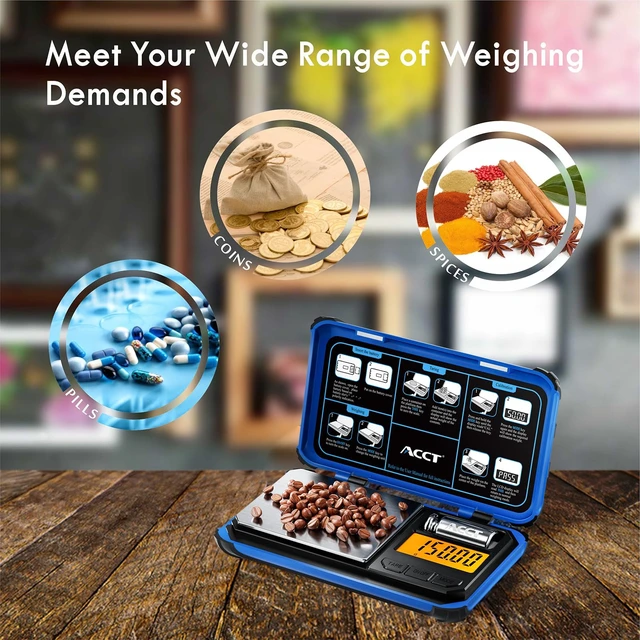 Alt view image 6 of 7 - Precision Pocket Scale, 200gx0.01g Jewelry gram Scale | Digital food scale with LCD display, 6 unit conversions, mini kitchen/powder/coffee/coin scale (blue)