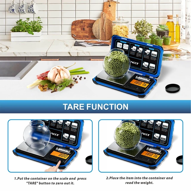 Alt view image 5 of 7 - Precision Pocket Scale, 200gx0.01g Jewelry gram Scale | Digital food scale with LCD display, 6 unit conversions, mini kitchen/powder/coffee/coin scale (blue)