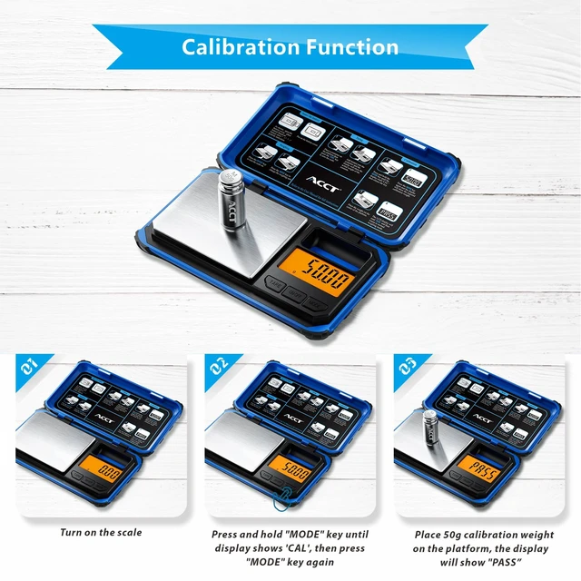 Alt view image 7 of 7 - Precision Pocket Scale, 200gx0.01g Jewelry gram Scale | Digital food scale with LCD display, 6 unit conversions, mini kitchen/powder/coffee/coin scale (blue)