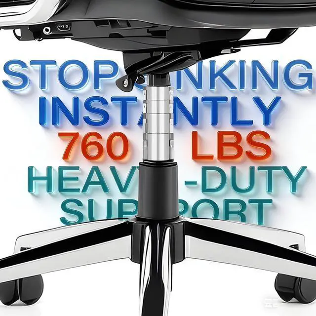 Alt view image 3 of 6 - Office Chair Sinking Stopper Lifting Rod Fix Pipe Clamp Kit to Sinking|Made of Steel Strong Enough to Support Maximum 760 Pounds | No More Sink & No Need to Replace Chair Gas Lift Cylinder - Silver