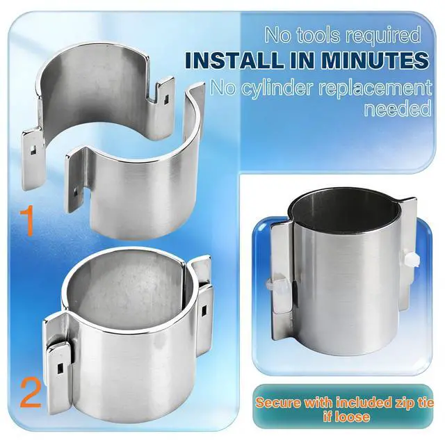 Alt view image 5 of 6 - Office Chair Sinking Stopper Lifting Rod Fix Pipe Clamp Kit to Sinking|Made of Steel Strong Enough to Support Maximum 760 Pounds | No More Sink & No Need to Replace Chair Gas Lift Cylinder - Silver