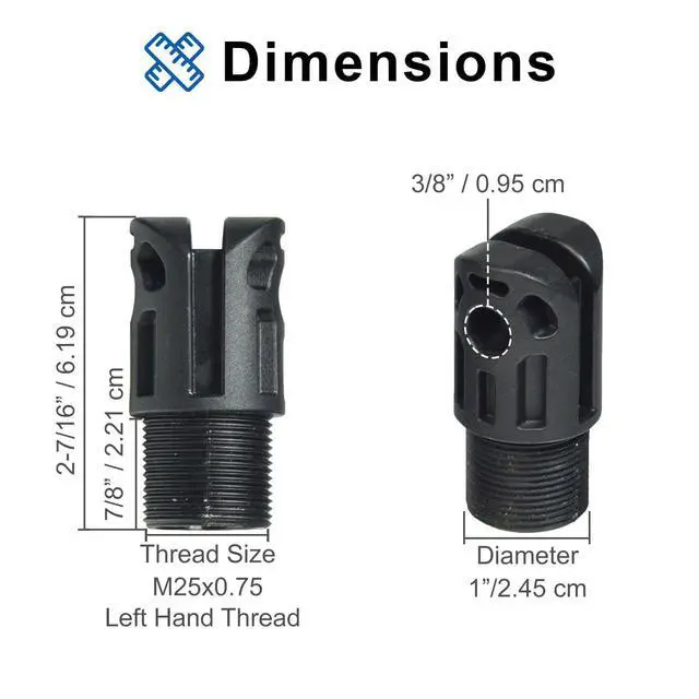 Alt view image 2 of 7 - Motor Fork Head for Lift Chair with Okin DeltaDrive - Left-Hand Counter-Clockwise 1" Thread, Replacement Forkhead Actuator Tip for Delta Drive Motors on Golden & Pride Recliners (GMOKI-13)
