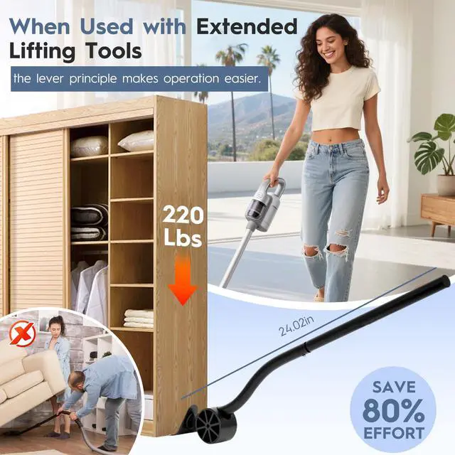 Alt view image 2 of 6 - Furniture Lifter Tool, Lifter Jack for Heavy Furniture, Save 80% Effort, Safely and Easily Lifting for Sofa Fridge Washing Machine