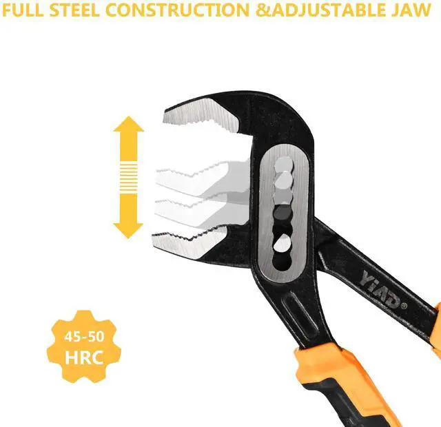 Alt view image 6 of 7 - 8/10 Inch V-Jaw Groove Joint Pliers, 7-Position Lock Set