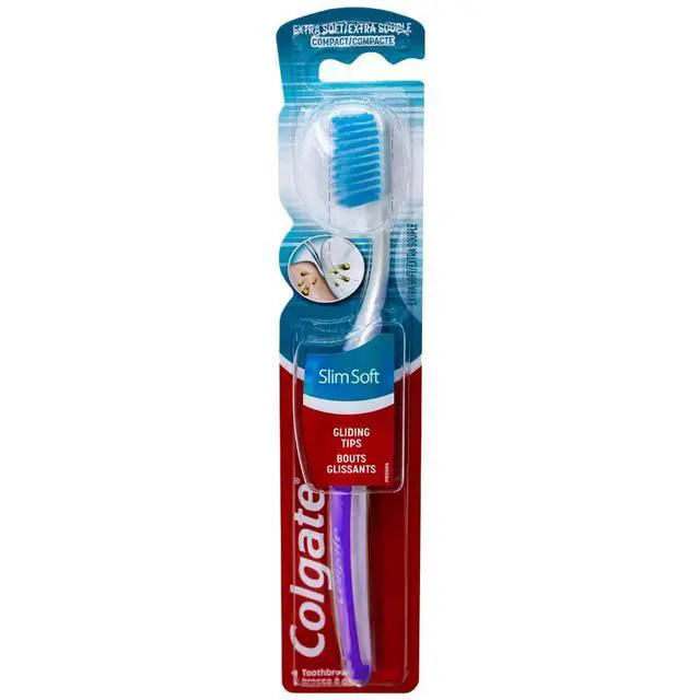 Alt view image 4 of 7 - Slim Soft Ultra Compact Toothbrush, Extra Soft (Colors Vary) - Pack of 6