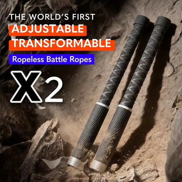 Alt view image 2 of 7 - X2 Ropeless Battle Ropes Adjustable Weight, Convertible to Fitness Bar
