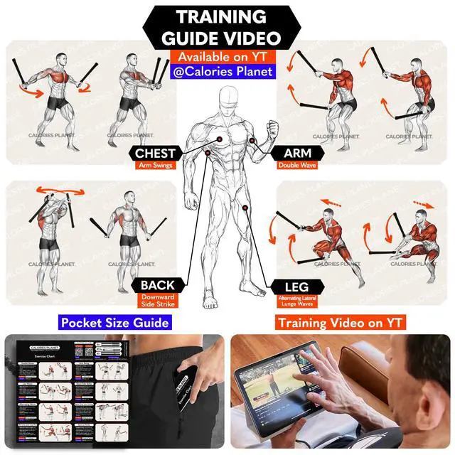 Alt view image 7 of 7 - X2 Ropeless Battle Ropes Adjustable Weight, Convertible to Fitness Bar