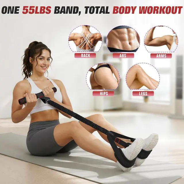 Alt view image 3 of 7 - Upgraded Pedal Resistance Band with Handles, Foot Pedal Resistance Bands for Women, Core Abs Leg Training, Exercise Bands for Full Body Workout Fitness, Home Gym Equipment, Pilates & Physical Therapy