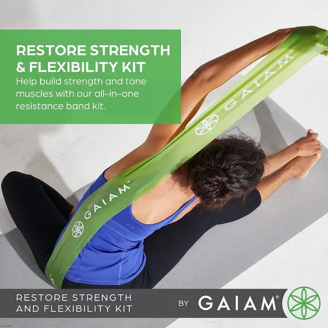 Alt view image 2 of 5 - Restore Strength and Flexibility Resistance Band Kit Set - 3 Levels of Resistance - Strength Training Workout Bands for Stretching Muscles - Versatile Exercise Tool - Light, Medium, and Heavy