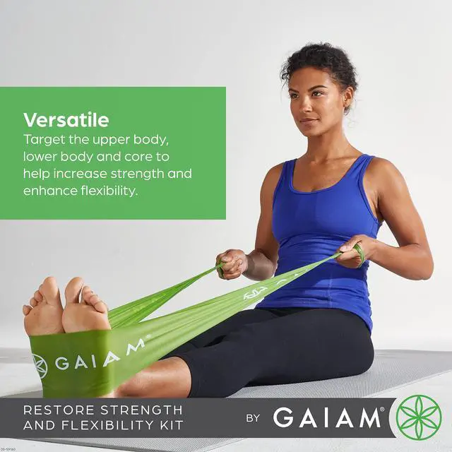 Alt view image 4 of 5 - Restore Strength and Flexibility Resistance Band Kit Set - 3 Levels of Resistance - Strength Training Workout Bands for Stretching Muscles - Versatile Exercise Tool - Light, Medium, and Heavy