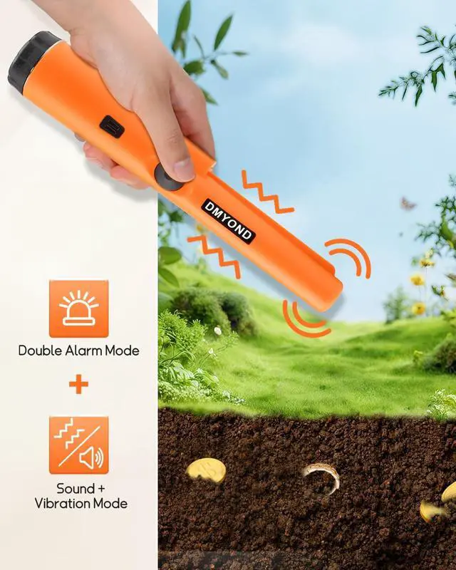 Alt view image 2 of 7 - Metal Detector Pinpointer, Professional Waterproof with 9V Battery