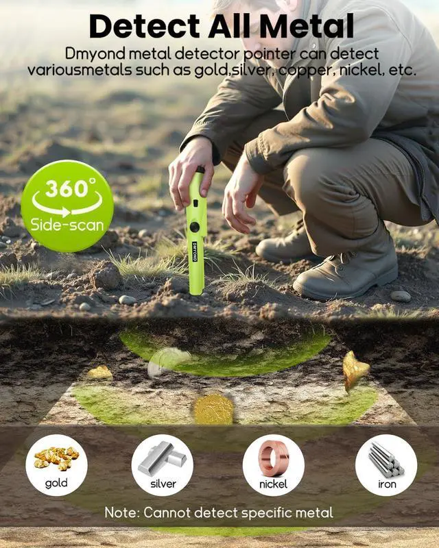 Alt view image 4 of 7 - Metal Detector Pinpointer, Professional Waterproof with 9V Battery