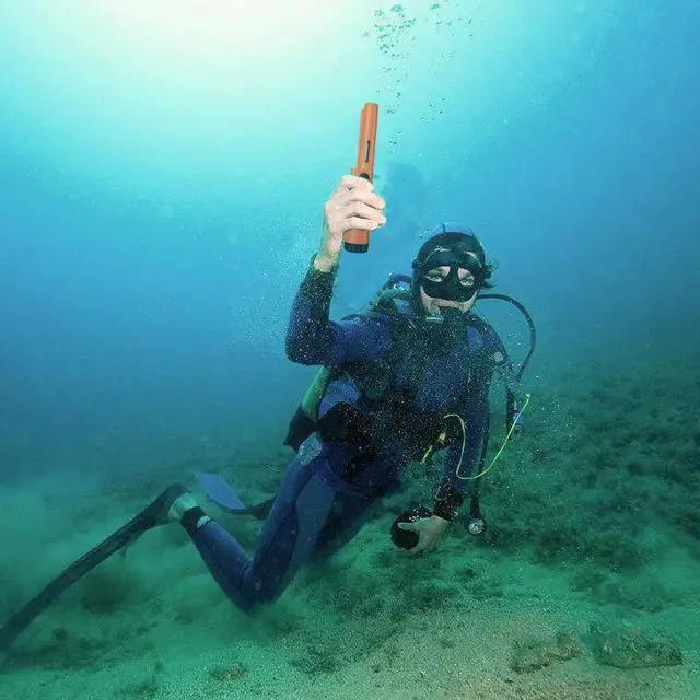 Alt view image 2 of 6 - Pinpoint Metal Detector Pinpointer - Fully Waterproof with Orange Color Include a 9V Battery 360 Search Treasure Pinpointing Finder Probe with Belt Holster for Adults and Kids(Three Mode)