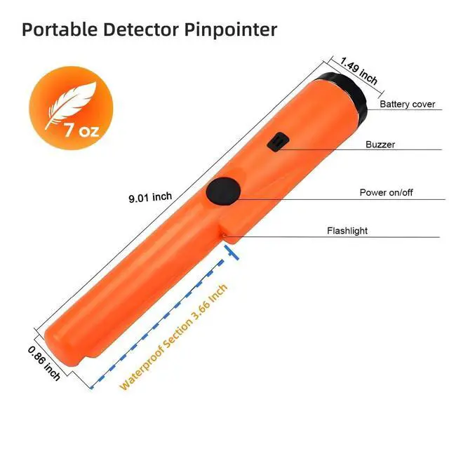 Alt view image 3 of 7 - Metal Detector Pinpointer - Waterproof Handheld Pin Pointer Wand - Search Treasure Pinpointing Finder Probe for Kids & Adults