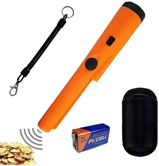 Main image of Metal Detector Pinpointer, Professional Waterproof Handheld Pin Pointer Wand, Search Treasure Pinpointing Finder Probe with 9V Battery and Holster for Kids, Adults
