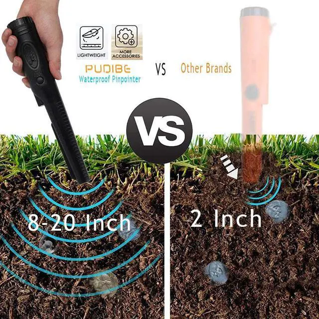 Alt view image 5 of 5 - Fully Waterproof Pinpoint Metal Detector Pinpointer 360° Search Pinpointing Finder Probe Treasure Hunting Tool Accessories for Adults and Kids (Three Mode)