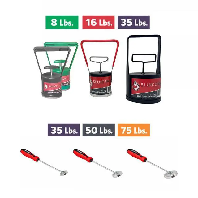Alt view image 2 of 7 - Huntley Sweeper Magnet Magnetic Pickup Tool for Gold Panning & Black Sand Separation Handheld Prospecting Magnet (8 lb, 16 lb, 35 lb, 50 lb, or 75 lb)