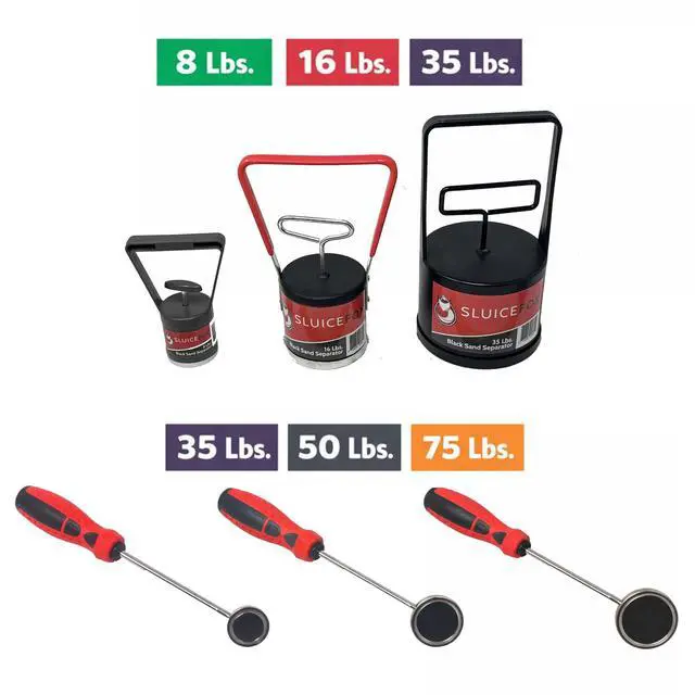Alt view image 3 of 7 - Huntley Sweeper Magnet Magnetic Pickup Tool for Gold Panning & Black Sand Separation Handheld Prospecting Magnet (8 lb, 16 lb, 35 lb, 50 lb, or 75 lb)